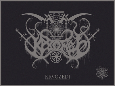 KRVOZEDJ black metal logo design graphic design logo metal logo typography