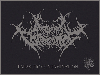 PARASITIC CONTAMINATION brutal death metal logo death metal logo design graphic design logo metal logo slam logo slamming brutal death metal logo typography