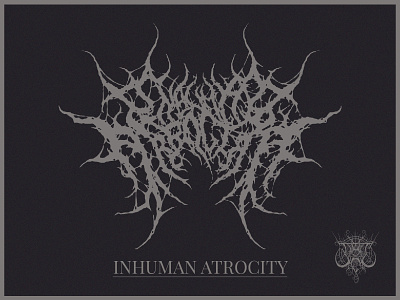 INHUMAN ATROCITY brutal death metal logo death metal logo design graphic design logo metal logo slam logo slamming brutal death metal logo typography