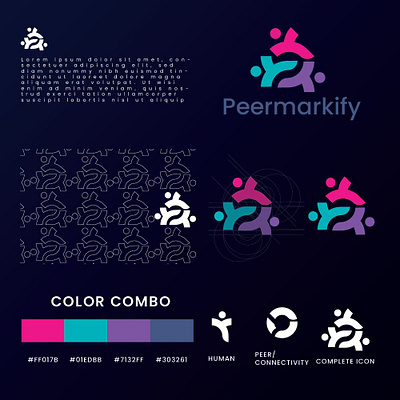 Peermarkify branding design icon illustration logo