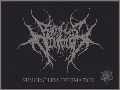 REMORSELESS DECIMATION brutal death metal logo death metal logo design graphic design logo metal logo slam logo slamming brutal death metal logo typography