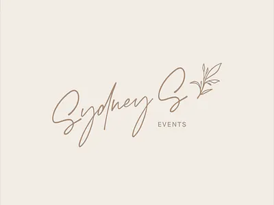 Logo Design for Sydney S Events branding design eventplanner eventplanning feminine graphic design illustration logo organic typography wordmark