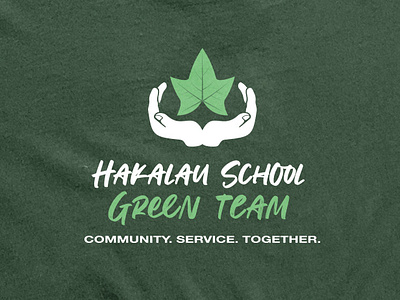 Hakalau School Green Team Branding + T-shirt branding clean up community hakalau hands identity illustrator kukui landscape logo logomark non profit service symbol t shirt