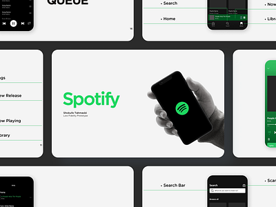 Spotify Low Fidelity Prototype graphic design lf logo lowfidelity presentation prototype spotify ui