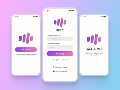 StreamBeat Login Pages design graphic design login logo musicstream streambeat ui