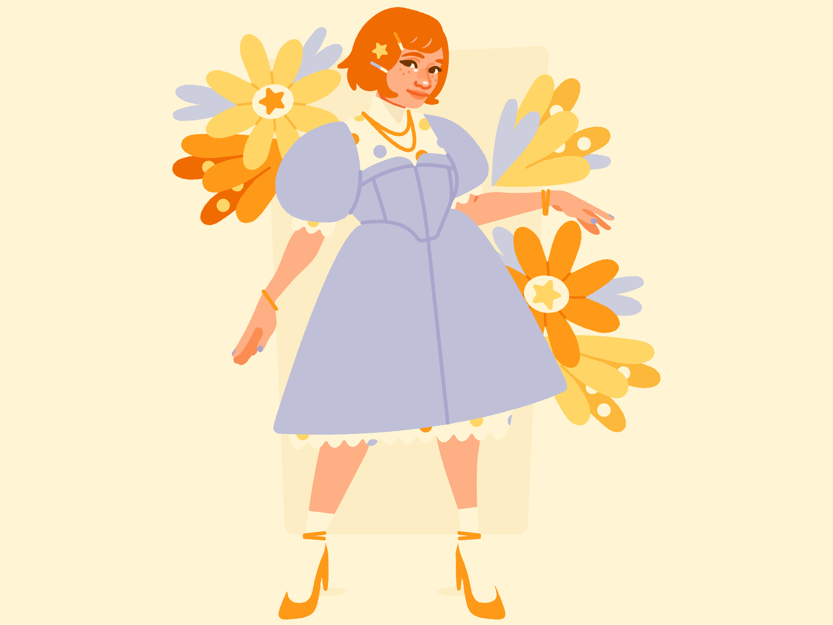 Little Star ⭐️ digital art digital illustration flowers girl illustration vector vector art vector illustration