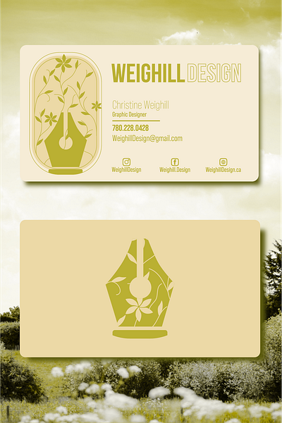 Weighill Design Business Card and Logo branding design floral graphic design green illustration logo nature vine yellow