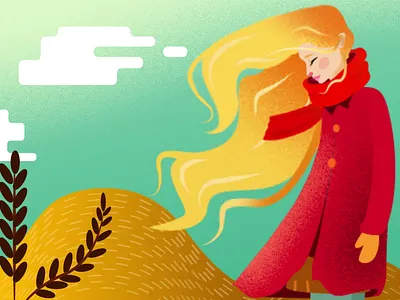 Autumn mood animation autnum autnum animation autnum illustration autumn mood branding fallin lea falling leaves girl in scarf grapic design hair in wind illustration landscape animation leaf animation leaves lelaves animation motion graphics plant animation