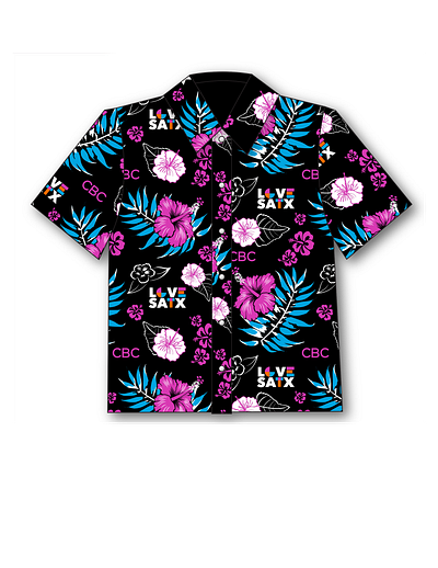 2023 LoveSATX Hawaiian Shirt branding graphic design hawaiian shirt logo merch