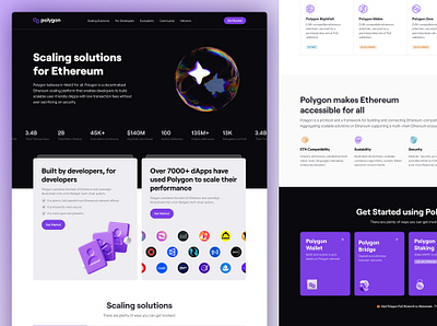 Polygon Labs's homepage redesign 3d branding crypto landing page logo polygon product design ui ux web3 website website design