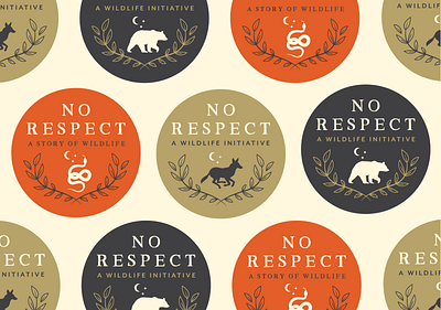 No Respect Wildlife Brand art badge branding coyote design illustration logo type vector wildlife