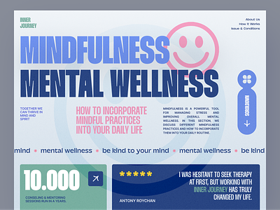 INNER JOURNEY - Mental Health Website branding clean consuling health healthcare homepage landingpage medical care mental mental health website mentalhealth minfulness minimalist typhography ui ui design ux web design website design wellness