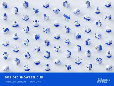 2022 DTC Showreel Clip 3d 3dicon abstract animation c4d cloud computing design icon motion graphics octane render tencent