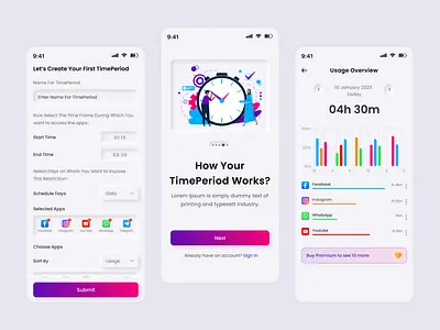 App Blocking Application 3d app block app control app design app time schedule clean minimal mobile app mobile app design mobile ui neumorphic neumorphism neumorphism app neumorphism mobile app design neumorphism ui time saver app timesaver ui ui design uxui