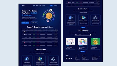 Cryptocurrency landing page crypto design figma home landing ui web web design website