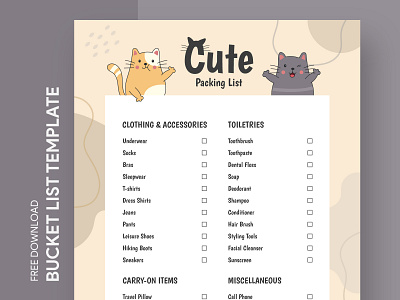 Cute Packing List Free Google Docs Template aesthetic check checklist cute docs document google list ms packing packinglist print printing template templates todolist travel trip voyage word