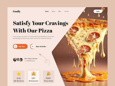 Pizza Website Design food delivery food ui design food website landing page design pizza pizza landing page pizza ui pizza ux pizza web design pizza website ui ux web design website design