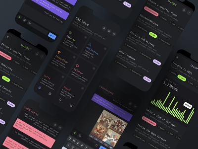 AI Aggregator Mobile App aggregator ai ai aggregator app appdesign artificialintelligence chatgpt dark mode dark ui darkmode midjourney mobile mobileapp mobileui openai product design ui userinterface ux uxdesign