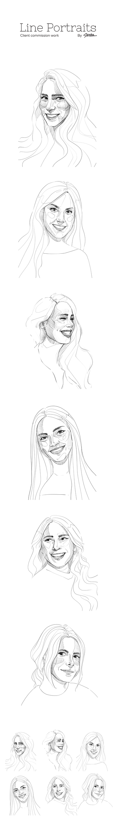 Line Portraits artwork character digital drawing illustration krita line portrait sketch women