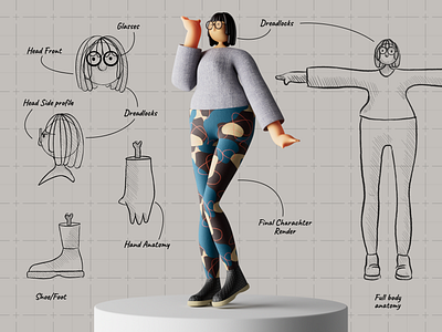 Claudia Sketches 3d anatomy bts character design female geometry graphic design illustration sketch wip