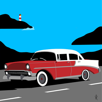 Classic Car graphic design illustration