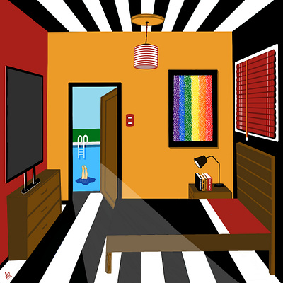 A Room graphic design illustration