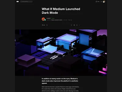 Medium Dark Mode Concept concept design medium ui