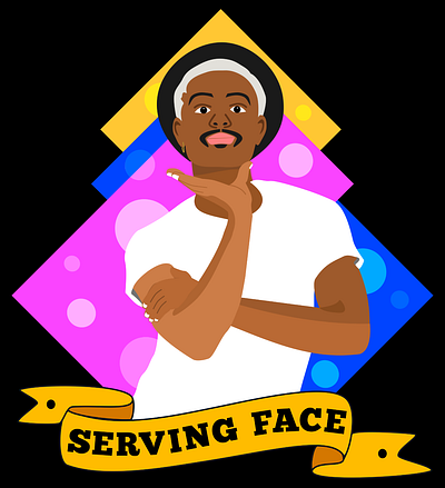 Serving Face graphic design illustration