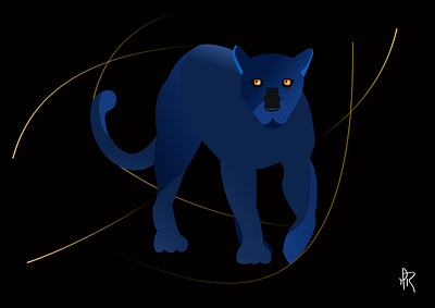 Blue Panther graphic design illustration