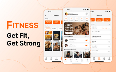 Fitness - UI/UX Design android app case study casestudy design donate figma interface interface design mobile typography ui ui design uiux uiux case study user interface ux ux drsign web