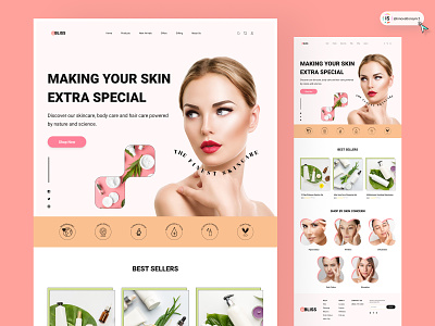 Skincare Products Website 3d animation art beauty website branding cosmetics website digitaldesign ecommerce flatdesign graphic design illustration innovationsync logo mobile motion graphics nft product design shopify ui webdesign