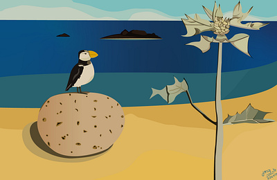 Scillonian Beachscape | Lucian Freud, 1946 2d art design illustration vector