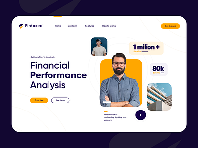 Business landing page design animation business landing design design financial landing page graphic design illustration landing design landing page modern design new design new modern landing page website design