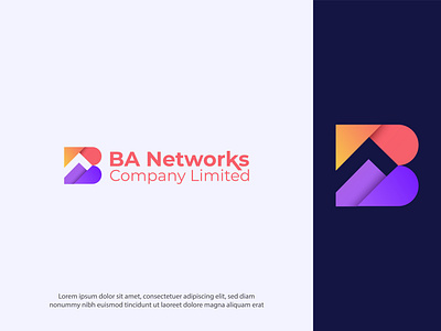 BA Networks Logo Design 3d animation app branding design graphic design illustration logo ui vector