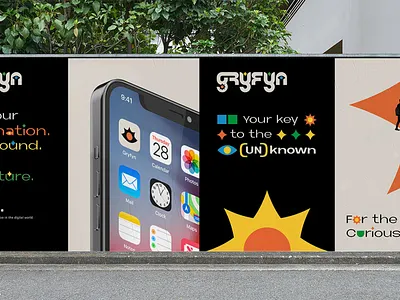 Gryfyn - For the curious minds branding crypto curious design digital explore graphic illustration metaverse nft poster design tech type typography visual identity