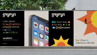 Gryfyn - For the curious minds branding crypto curious design digital explore graphic illustration metaverse nft poster design tech type typography visual identity