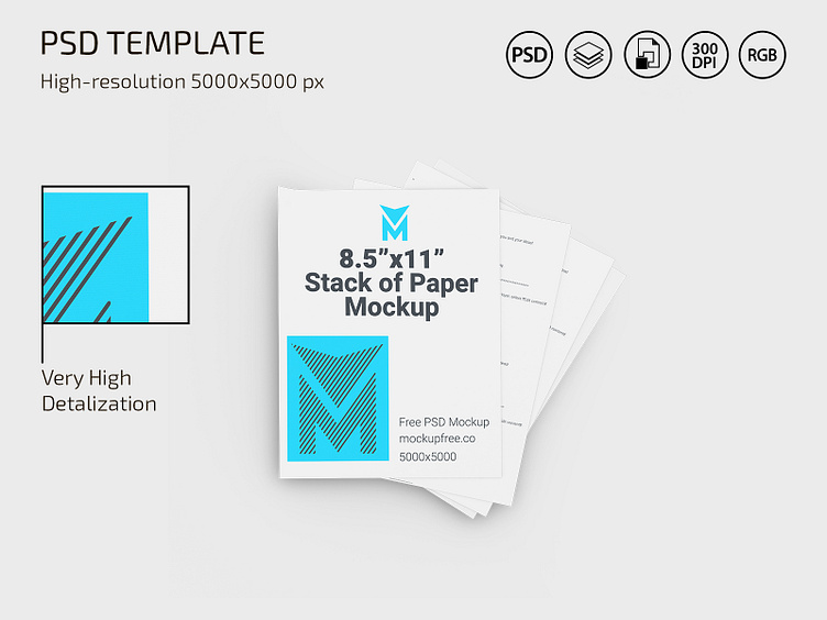 8.5x11 Stack of Paper  Free PSD Mockup :: Behance