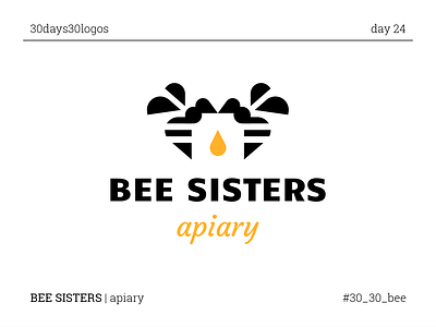 BEE SISTERS apiary bee branding drop honey jar logo negative space sign sister