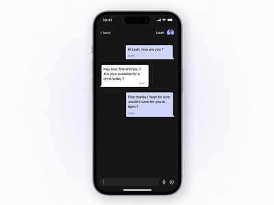 Direct Messaging app application chat clean concept daily ui dailyui dark dark mode design direct messaging interface message messaging minimal minimalist ui ui design uidesign user interface