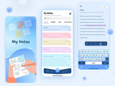 Notes Mobile App app app design design mobile mobile app note notes notes app on demand app products ui ui design uidesign uiux ux