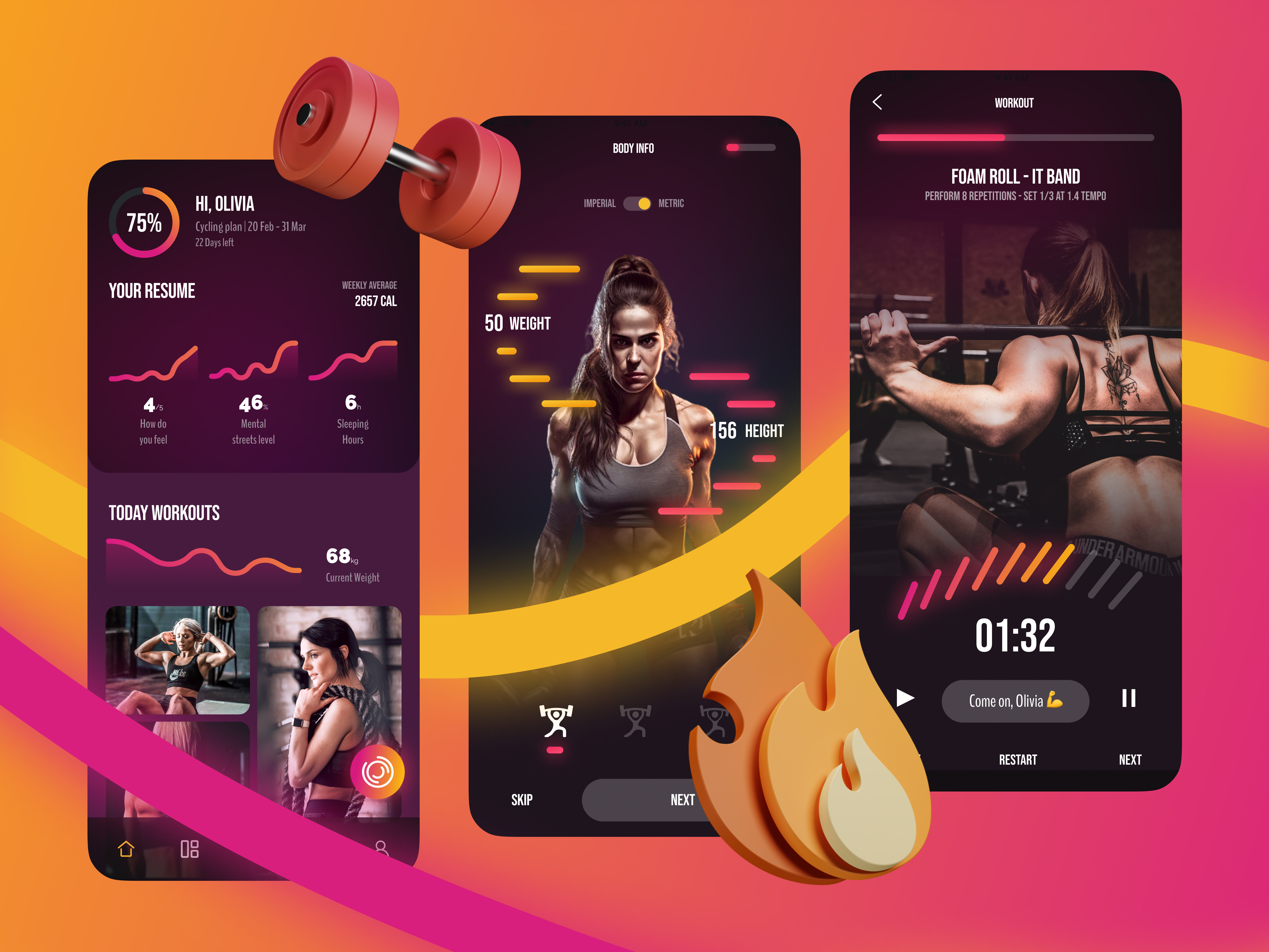 Workout mobile app