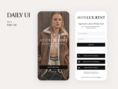 Daily UI #001 - Sign Up app daily ui day 1 product design sign up ui ux