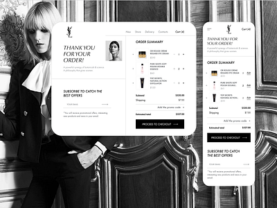 Redesign for YSL. E-commerce. blackandwhite branding cosmetics design e commerce fashion graphic design illustration landing logo marketing online shop style ui ux vector