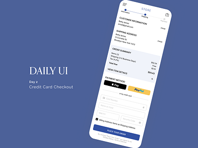 Daily UI #002 - Credit Card Checkout checkout daily ui day 2 ecom mobile product design ui ux