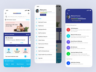 Medibook App UI Design app design branding clean ui clean ui design design illustration logo medibook app medical app patient app ui uiux user experience design user interface design vector