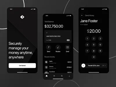 Mobile Banking App app fintech interface ios mobile app mobile design mobile ui swipe transaction ui ux wallet