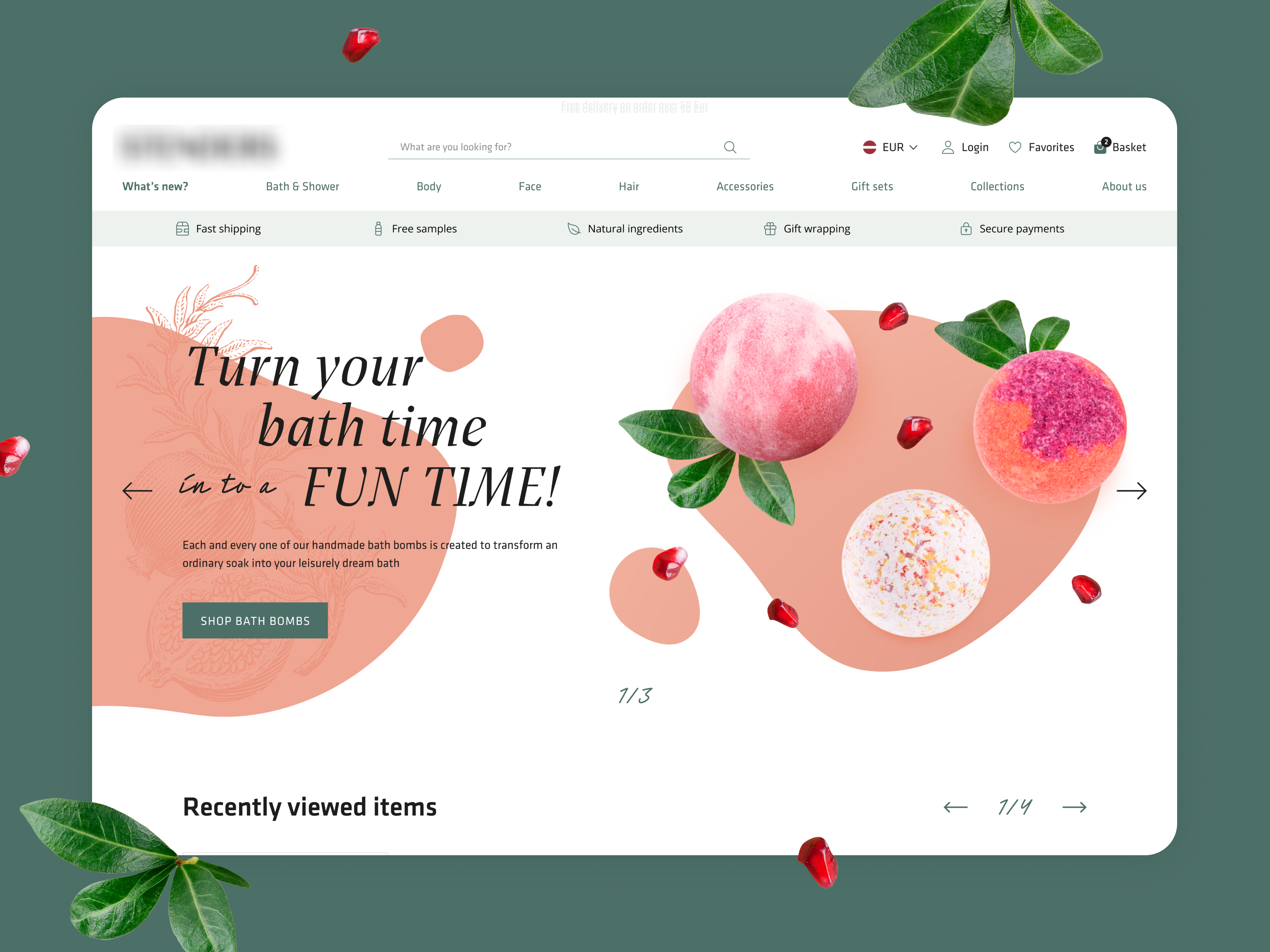 Cosmetics Store Homepage Design Concept concept cosmetics design desktop ecommerce homepage landing page online store ui ux web