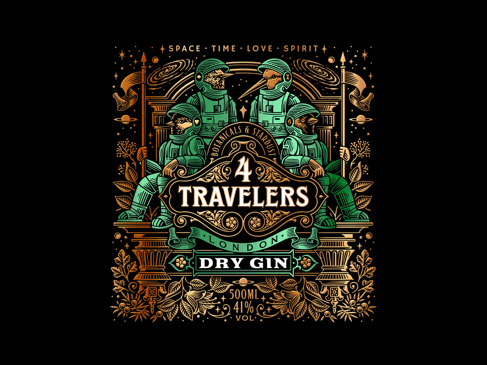 4 Travelers Gin by Srdjan Vidakovic on Dribbble