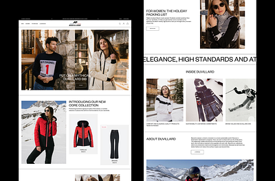 Henri Duvillard Homepage art direction centra design e commerce ecommerce fashion graphic design layout moutain outdoor ski ui ux web web design website