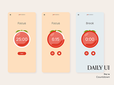 Daily UI #014 - Countdown countdown daily ui day 14 design pomodoro product design ui ux ux design